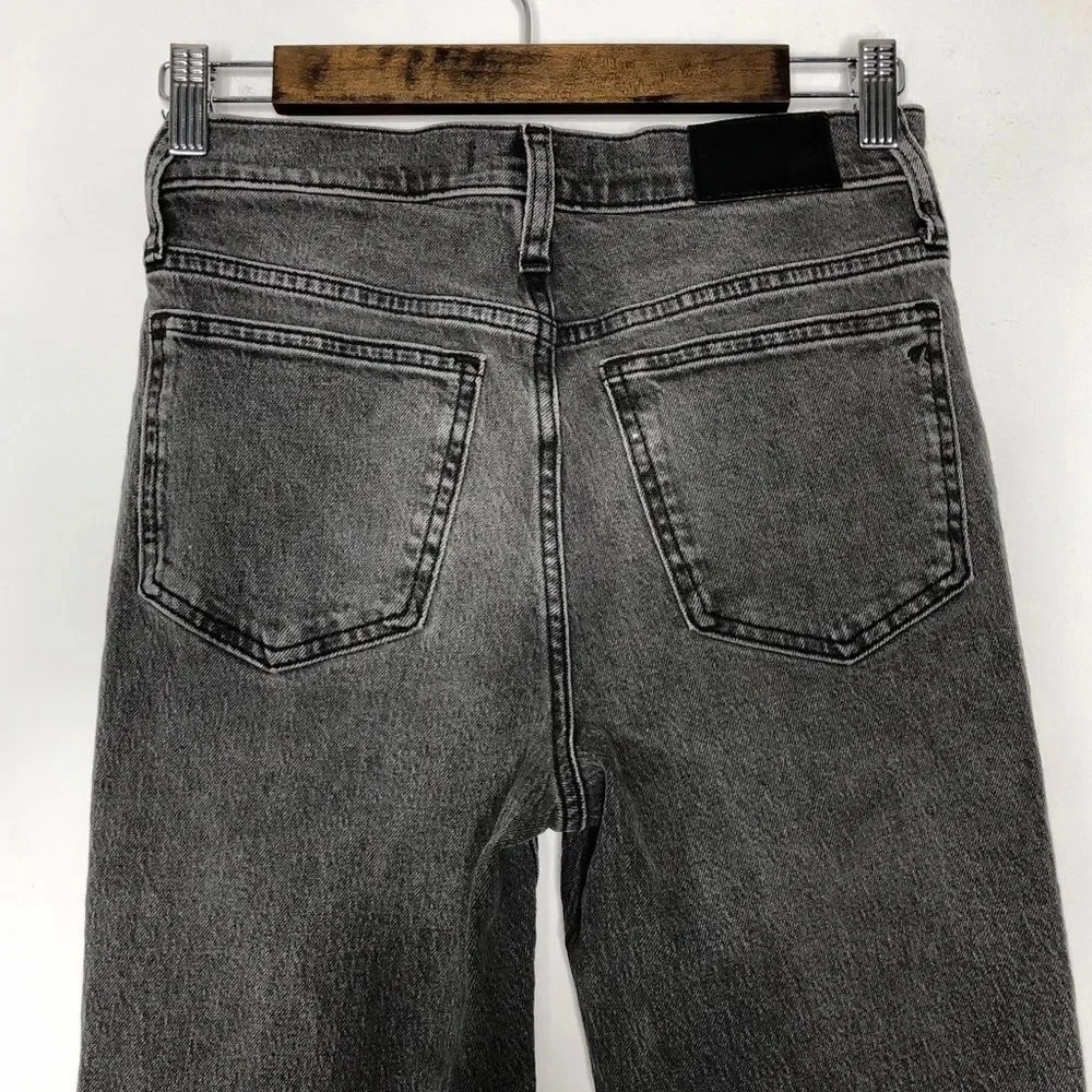 Madewell The Perfect Vintage Jean Gray Cosner Wash Knee-Rip Edition Size 24